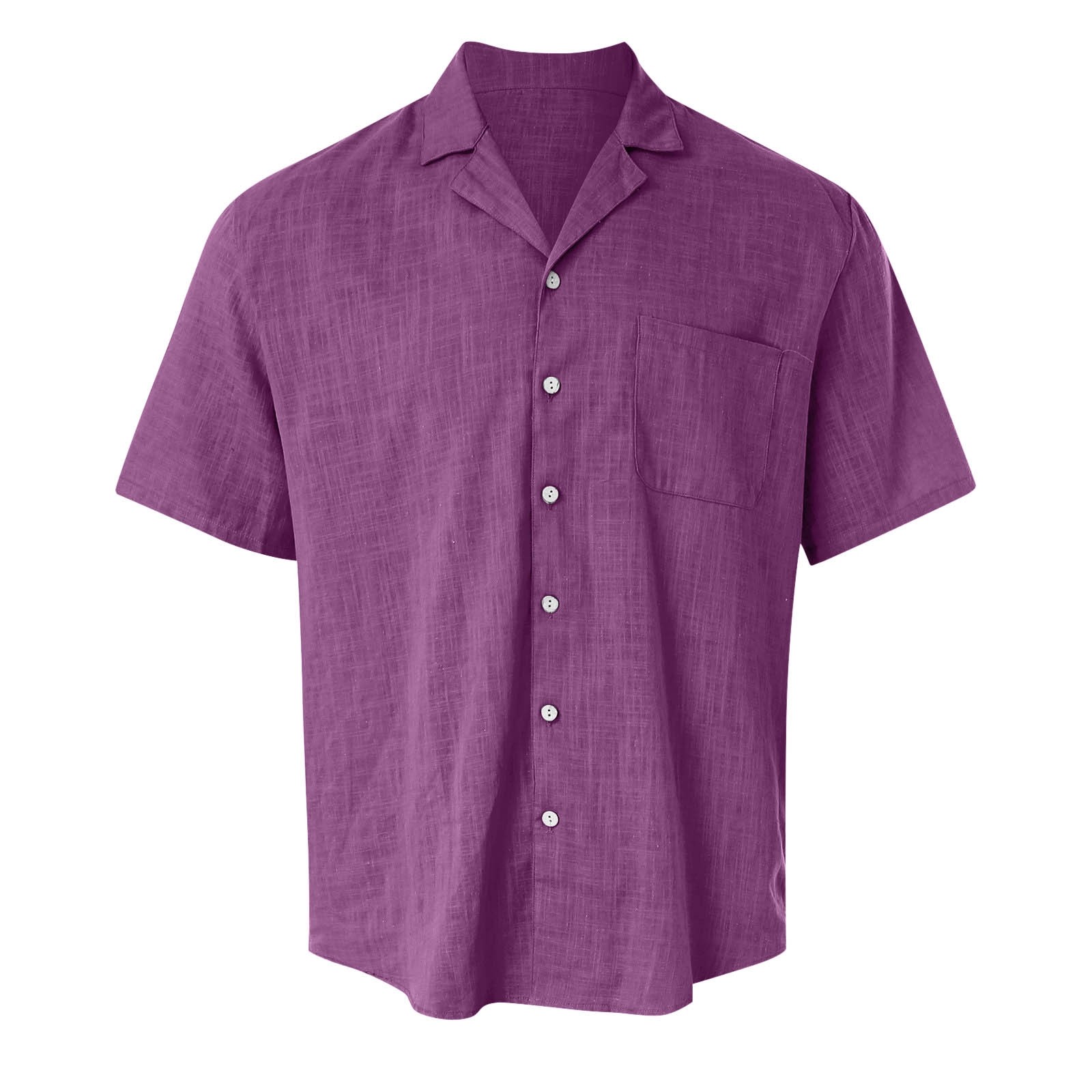 thumbnail image 2 of Camisa de manga corta de lino para hombre 2025: solapa grande, estilo hawaiano, transpirable para la playa y los deportes, 2 of 5